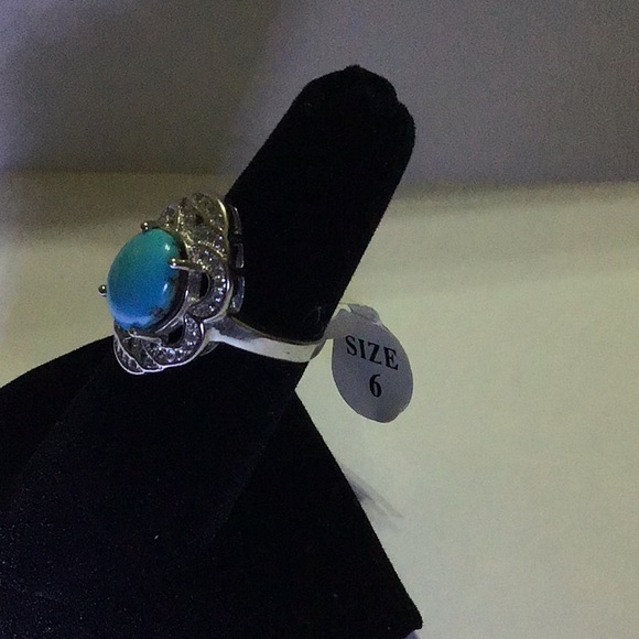 New 925 Sterling Silver Turquoise gemstone Ring 6 - Picture 3 of 7